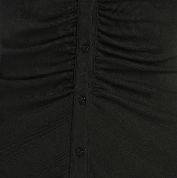 Lulus A Little Prep Black Button up ribbed Bodycon mini dress - Picture 5 of 12